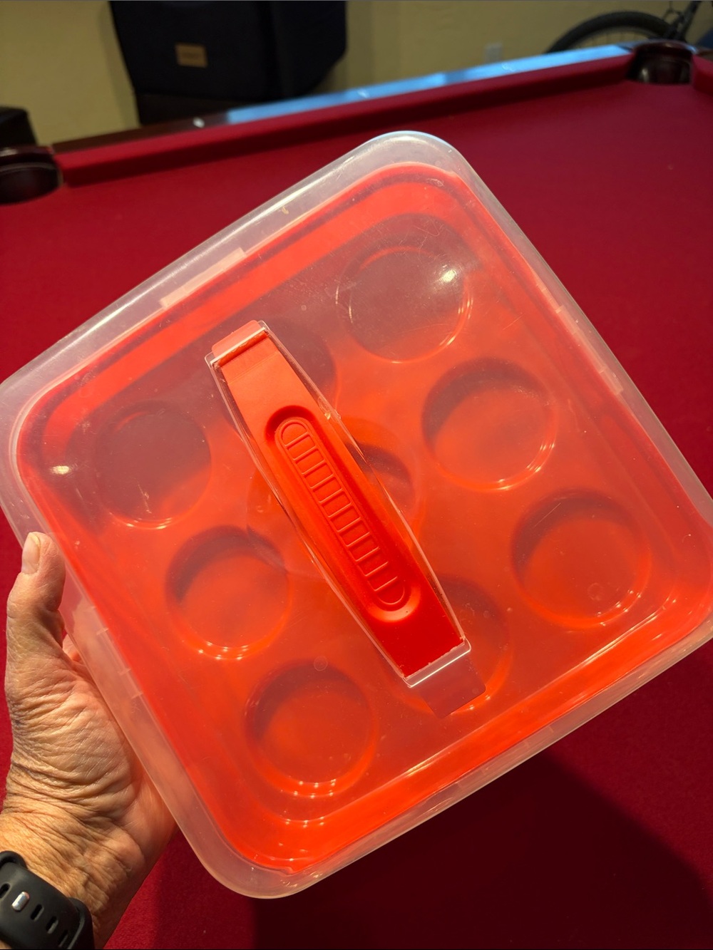 Red Plastic Cup Carrier with Handle - Portable Drink Transport